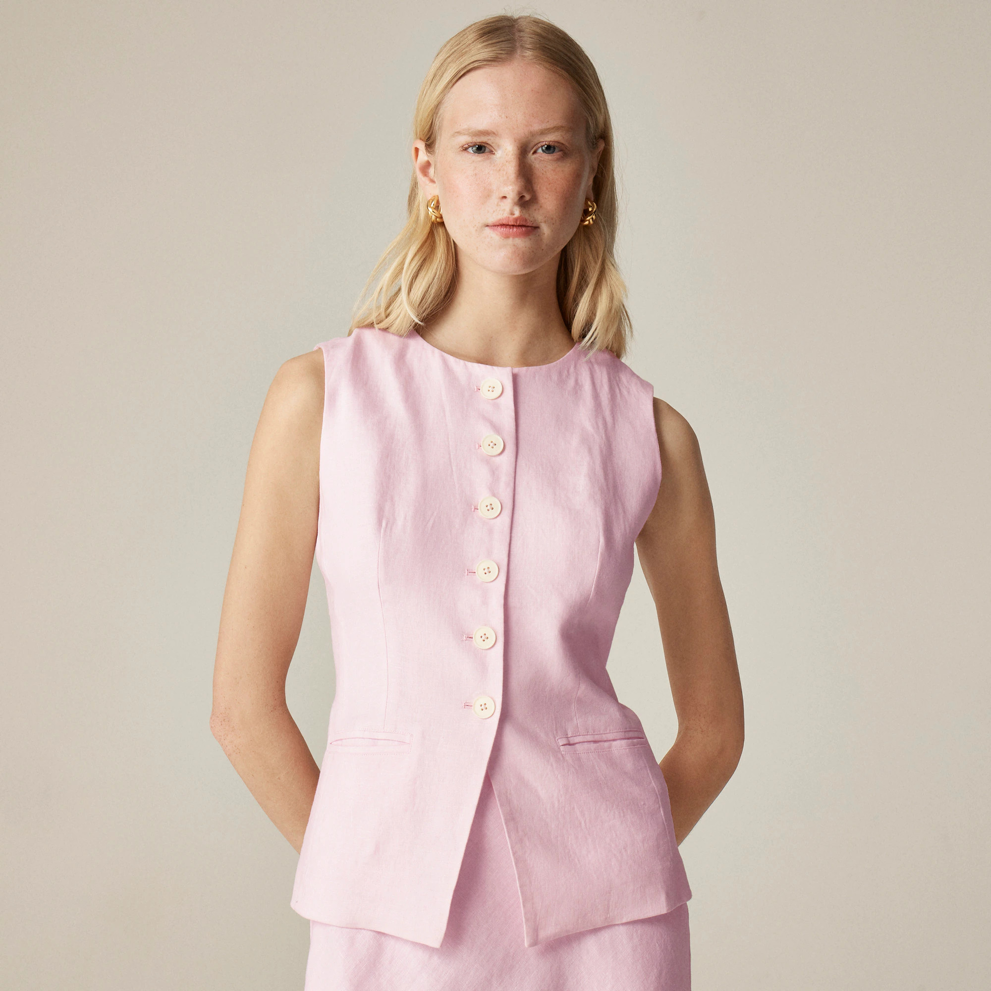 Cutaway vest top in linen | J. Crew US