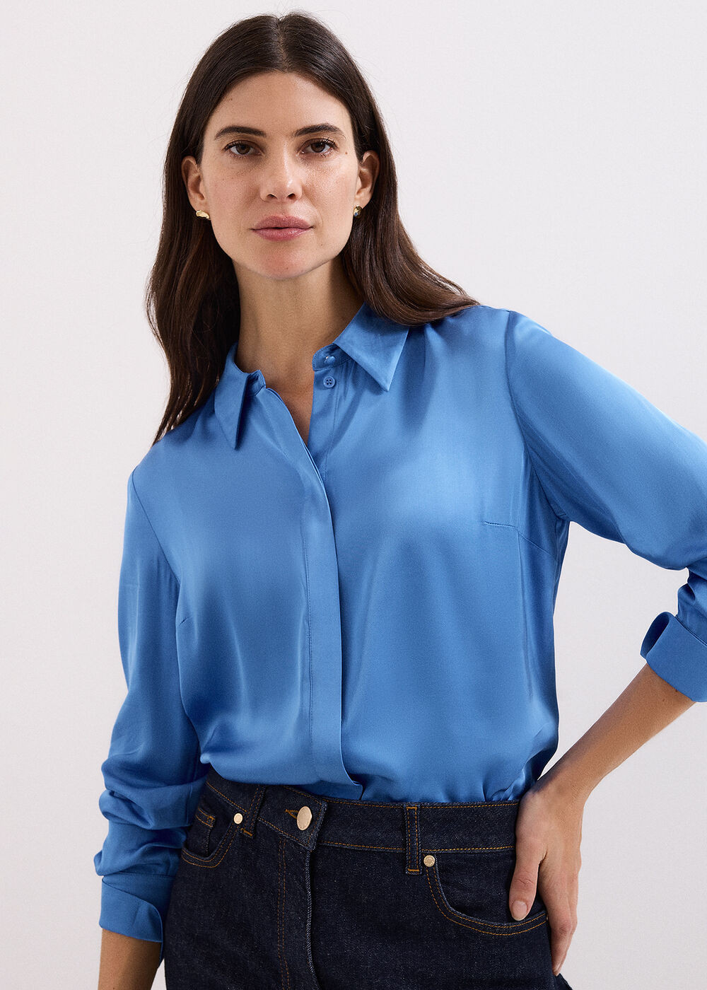 Novie Satin Shirt | Phase Eight UK | | Phase Eight