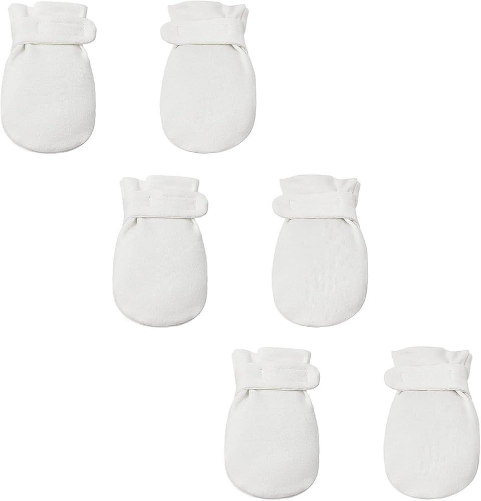 Newborn Baby No Scratch Mittens Stay On, 100% Cotton Breathable, Adjustable Infant Gloves for Bab... | Amazon (US)