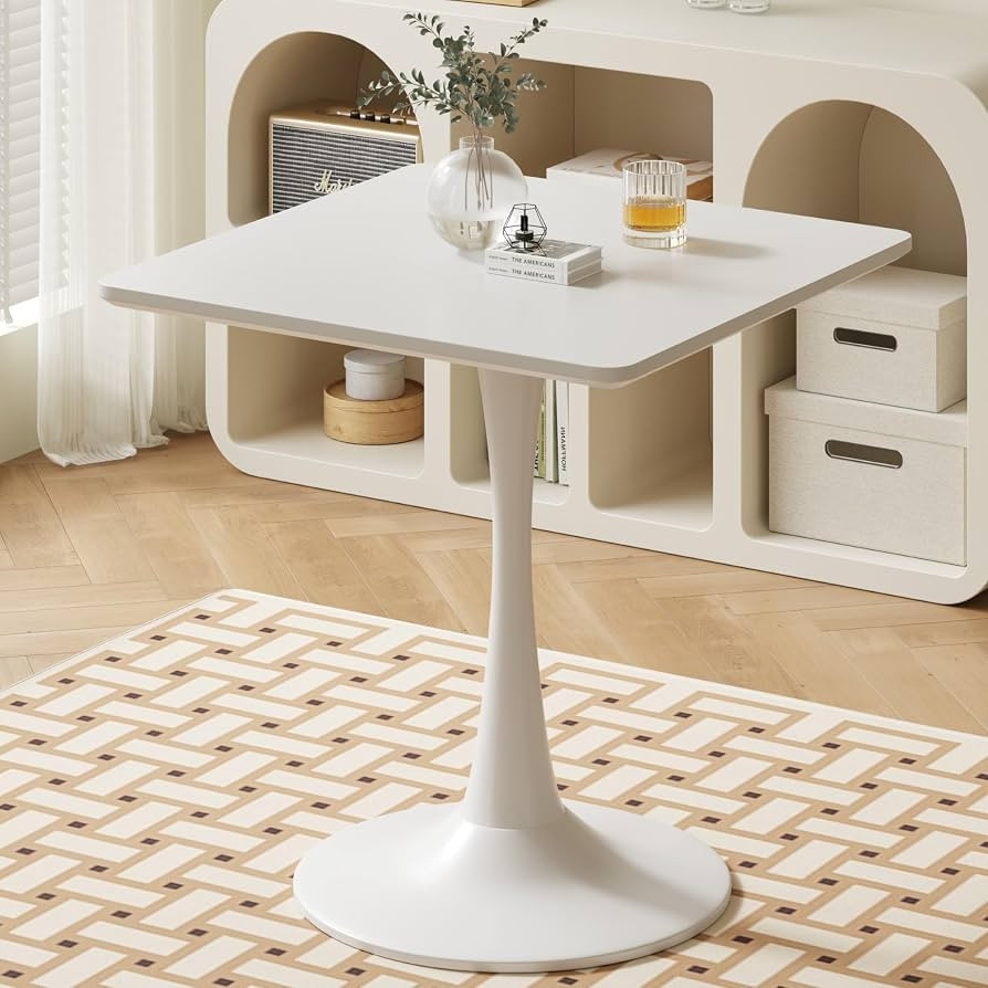 24\u201d White Square Tulip Table for 2 Person,Modern 24 Inch Small Dining Table | Amazon (US)