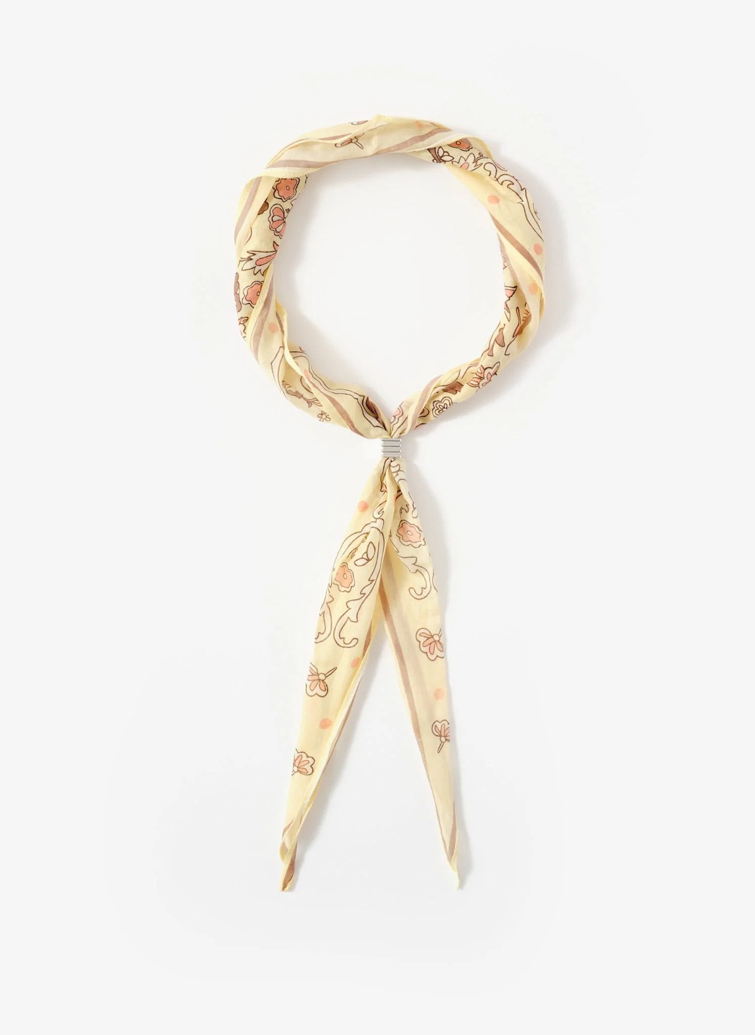 Butter Yellow Paisley Skinny Scarf | Mint Velvet