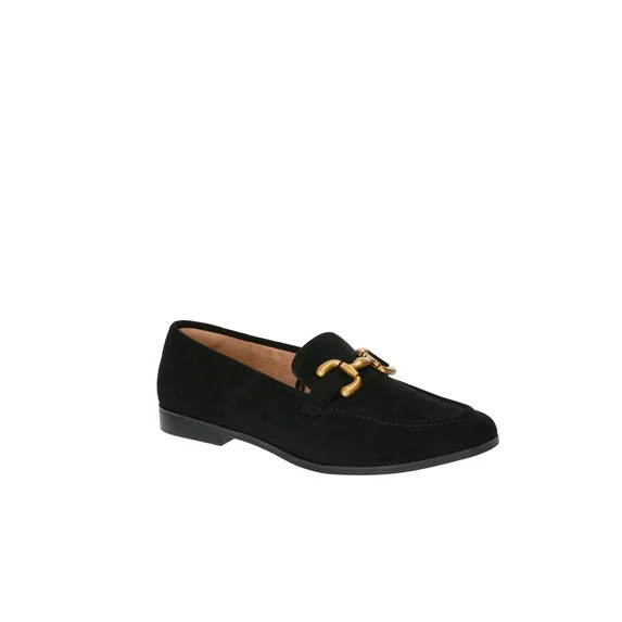 Time and Tru Women's Faux Leather Loafers with Buckles | Walmart (US)