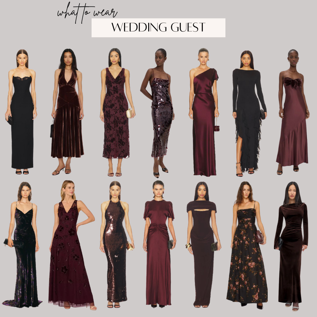 Wedding Guest Dresses 

 Ootd style fashion, women’s fashion, wedding guest dress, wedding guest gown, black tie, winter wedding, brown dress, maroon dress, burgundy dress, black dress, revolve, fwrd, shopbop, reformation, floral dress, sequin dress, velvet dress 

#LTKWedding #LTKValentine #LTKTravel