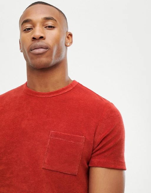 ASOS DESIGN t-shirt with pocket in towelling | ASOS US
