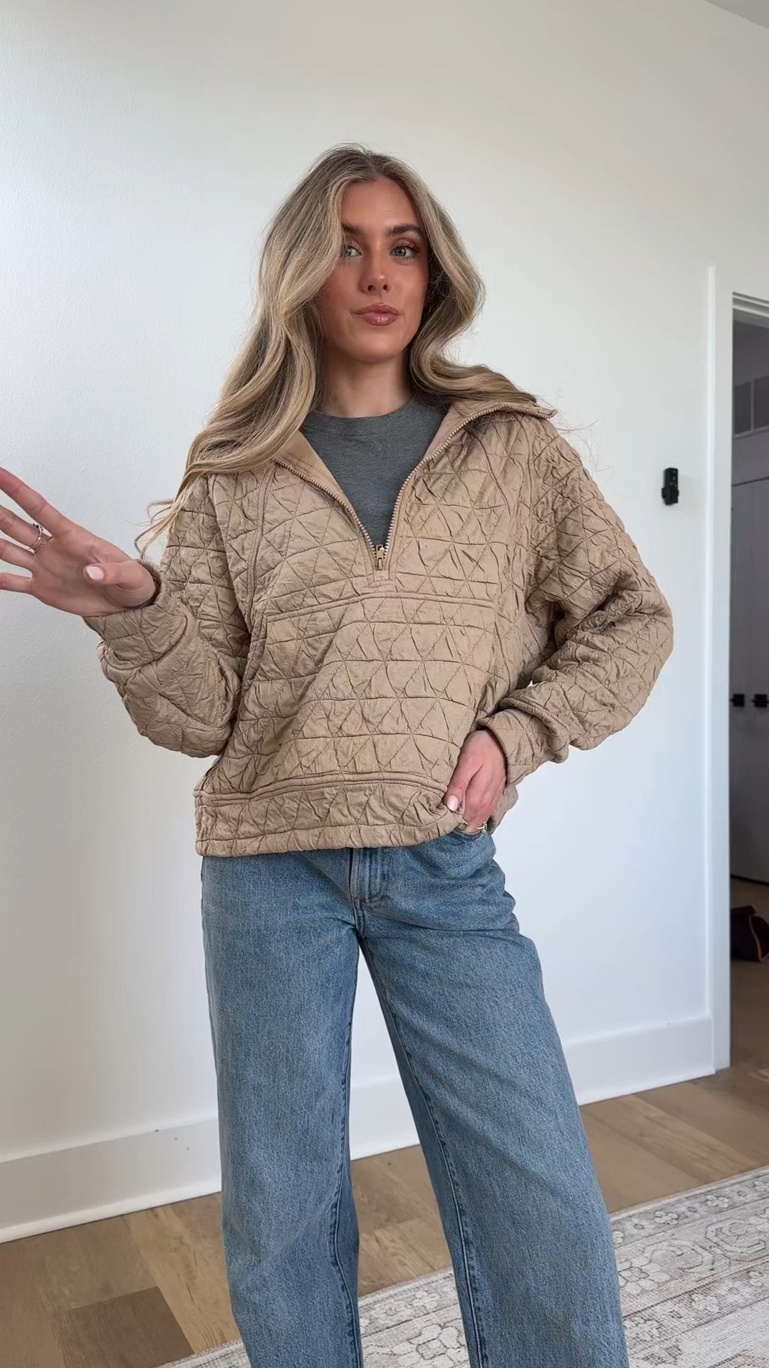 Amazon size small SCUSTY Women's Quilted Puffer Jacket Half-Zip Pullover Sweatshirt Long Sleeve Lightweight Fall Casual Oversize Warm Outerwear

#LTKFindsUnder50 #LTKootd #LTKSaleAlert