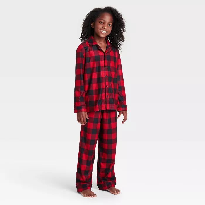 Kids' Holiday Buffalo Check Flannel Matching Family Pajama Set - Wondershop™ Red | Target