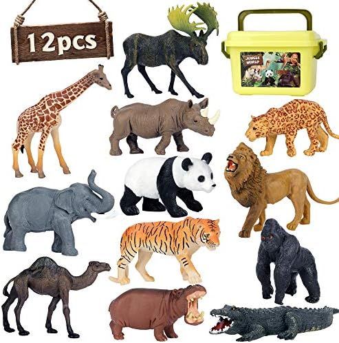 Safari Animal Toys Figures, 12 PCS Realistic Jumbo Wild Jungle Animals Figurines, Large African Z... | Amazon (CA)