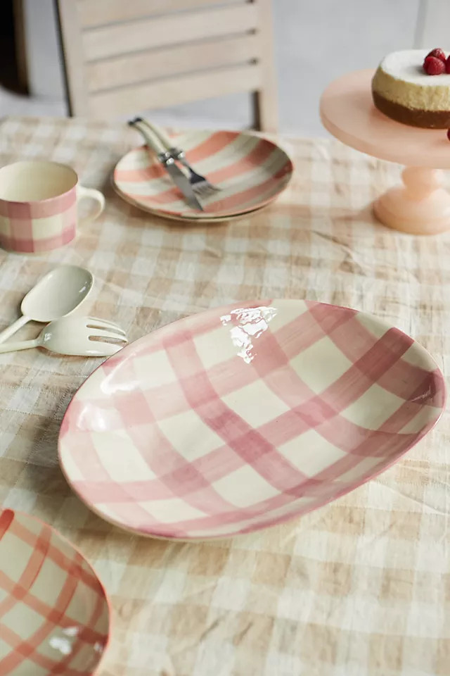 Gingham Serving Platter, Round | Anthropologie (US)