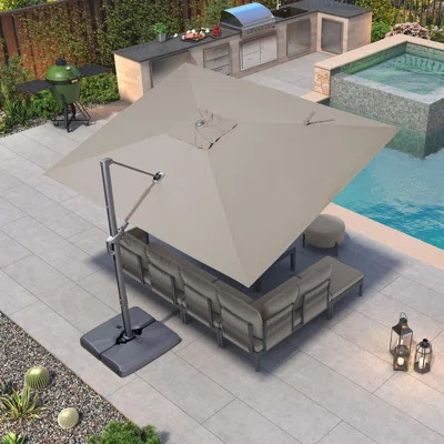 132 x 108 Rectangular Cantilever Umbrella with Fade Resistance Recycled Fabric and 360-degree Rotation | Wayfair North America