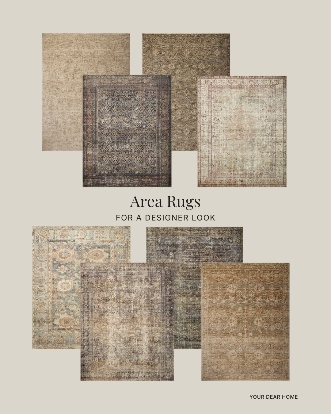 The right rug anchors everything. I always look for subtle pattern, muted tones, and that slightly vintage feel. These give you that collected, designer look without overpowering the room. 

 #LTKHome
