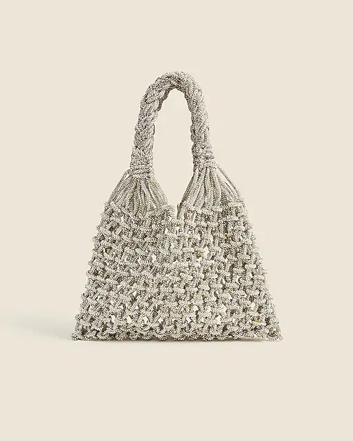 Collection small Cadiz handknotted rope tote with crystals | J. Crew US