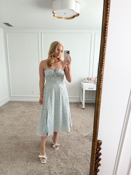 A floral sundress is a staple for spring and summer. This new arrival from Nordstrom is beautiful and would make a great dress for any upcoming event. I’ve paired it with these bow heels from Nordstrom  

#LTKstyletip #LTKshoecrush #LTKSeasonal