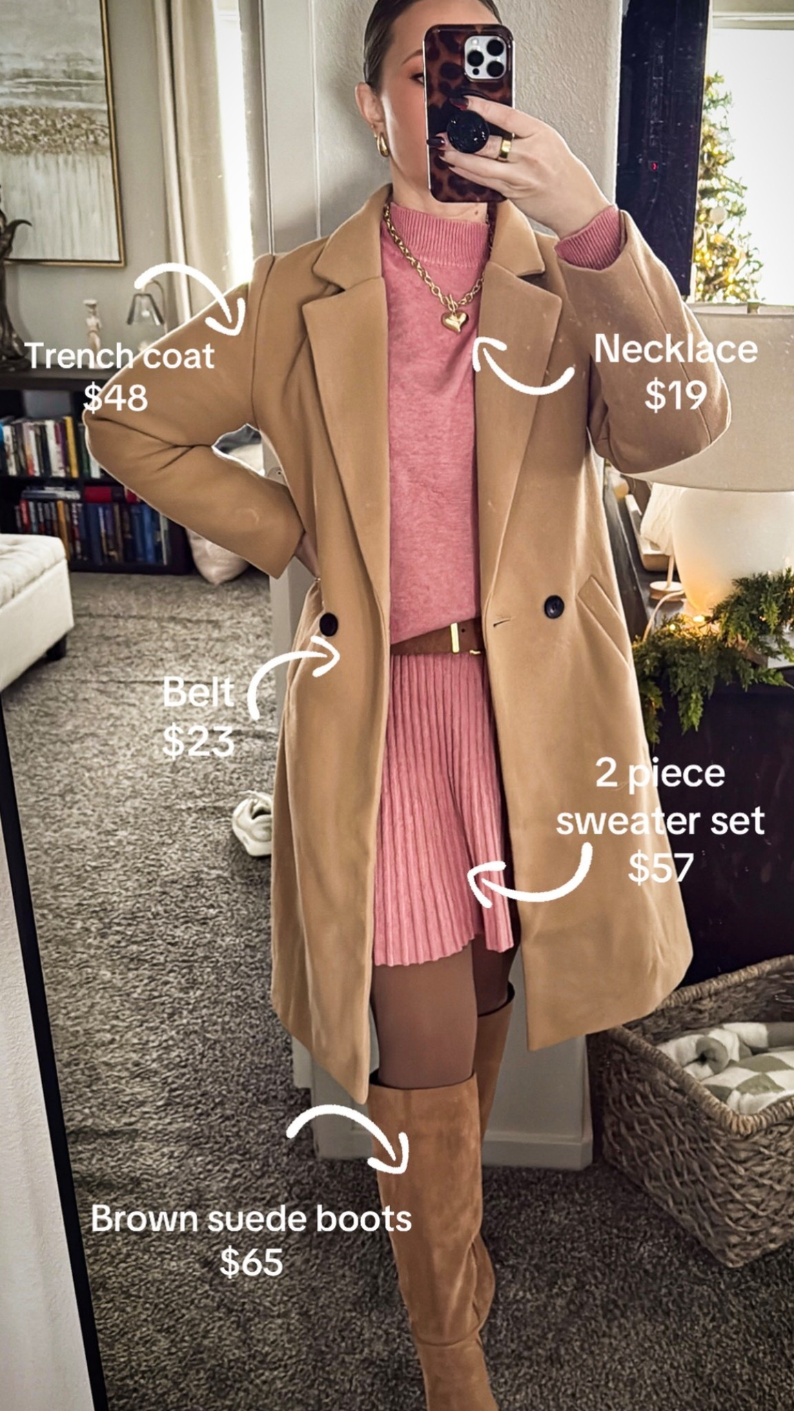 Love the office-appropriate length of this 2-piece sweater set—perfect for work! Added tights, boots, and a trench for a cozy winter look #2pieceset #sweaterset #winterstyle 

#LTKootd #LTKWorkwear #LTKMidsize