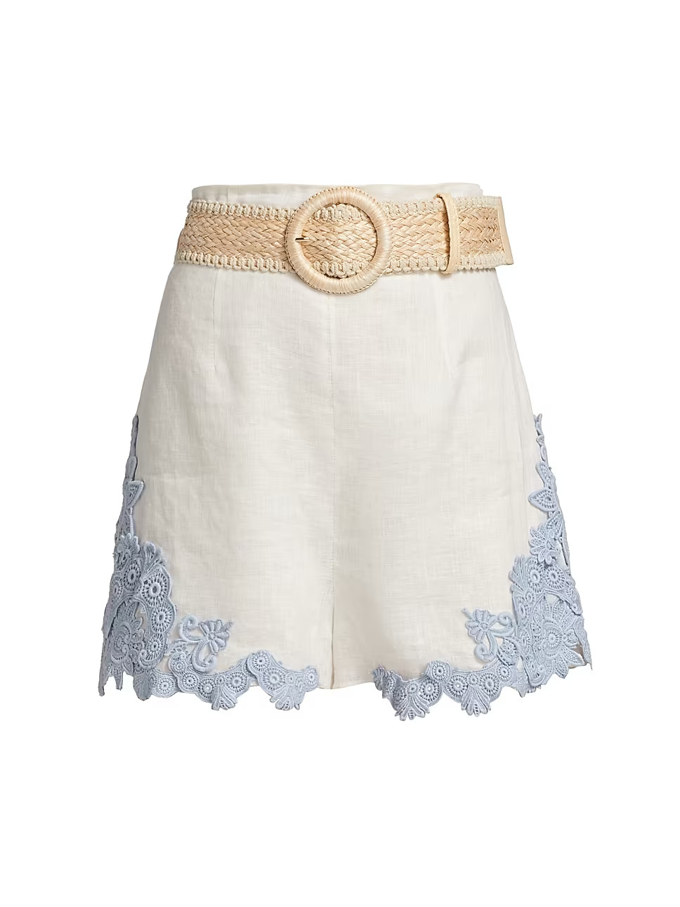 Raie Belted Embroidered Shorts | Saks Fifth Avenue