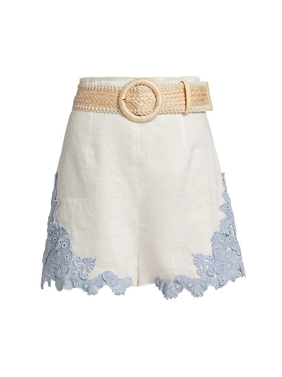 Raie Belted Embroidered Shorts | Saks Fifth Avenue