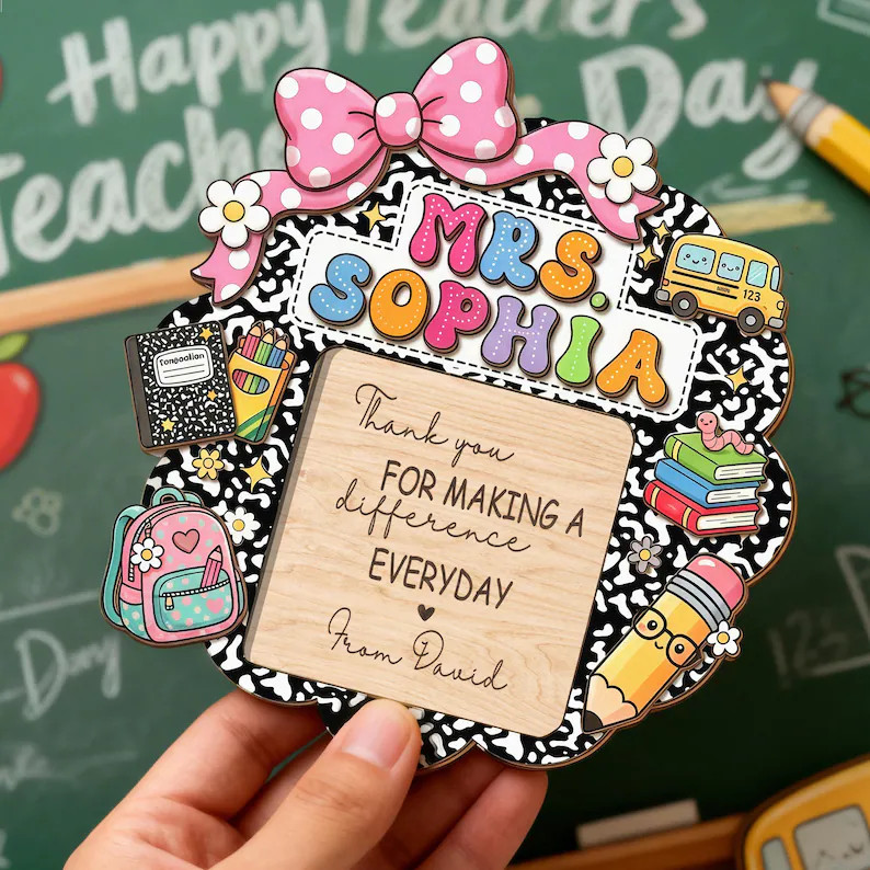Personalized Teacher Sticky Note Holder: Teacher Name Notepad Holder, Teacher Appreciation Gifts,... | Etsy (US)
