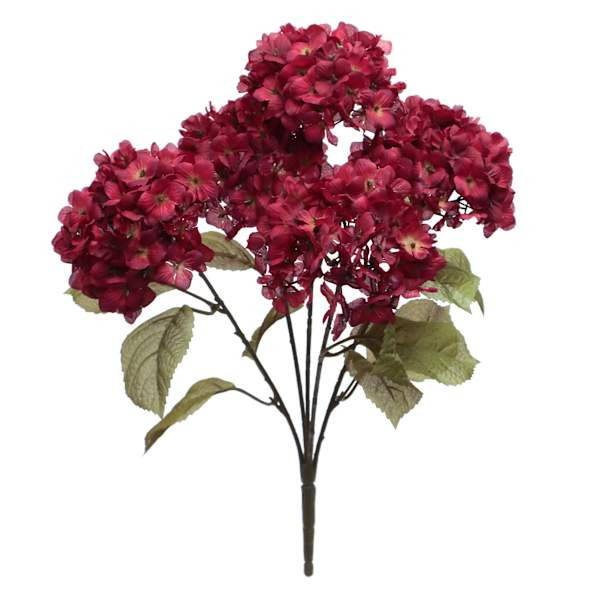 Burgundy Hydrangea Bush, 18", Orange, Polyester, sold by At Home | At Home