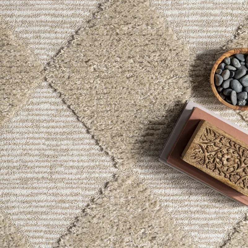 High/Low Diamond Tassel Area Rug | Wayfair North America