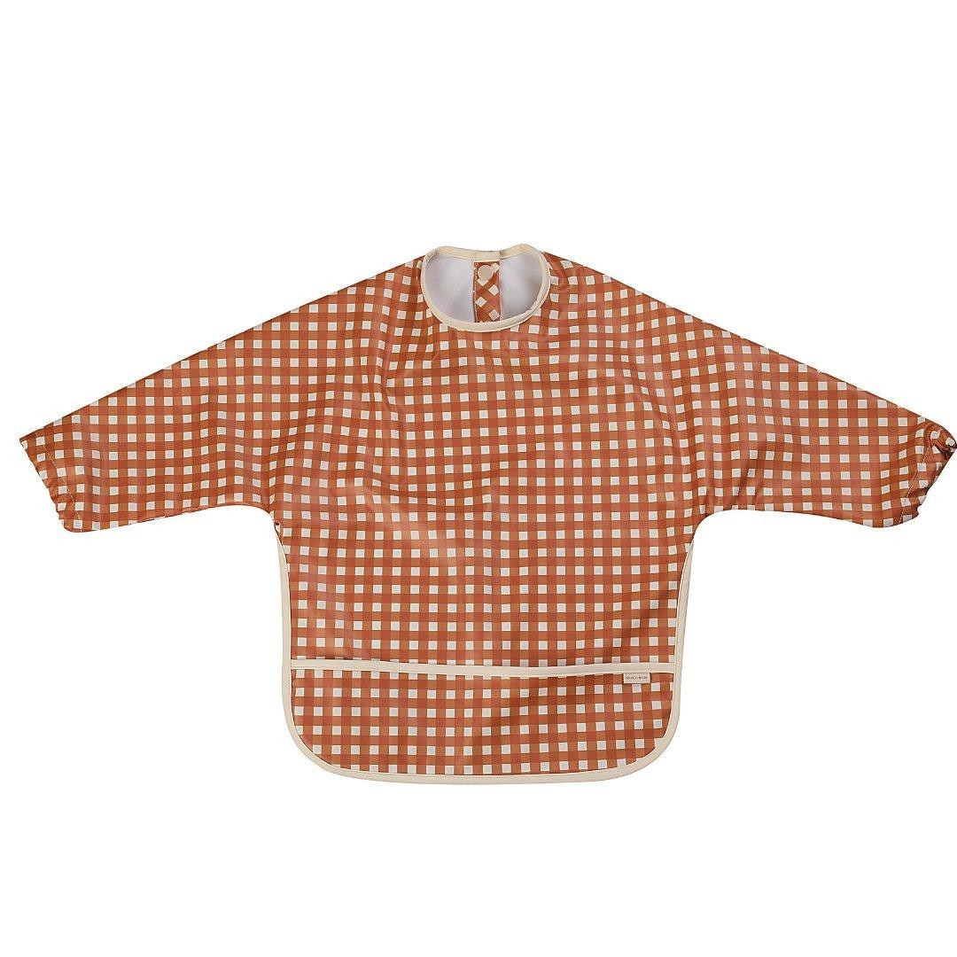 GRECH & CO | Smock Bib | Lille Cottage Club Sienna Gingham - Orange / One Size | Janie and Jack