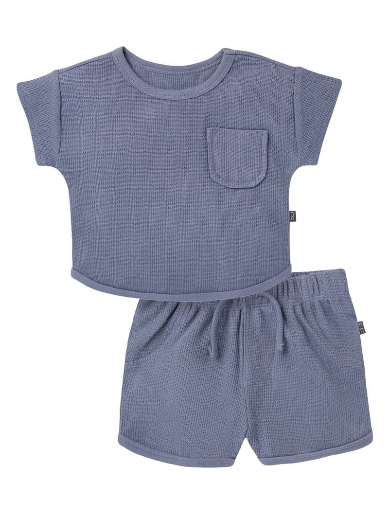 Modern Moments by Gerber Baby Boy Binding Shirt and Short Outfit Set, 2-Piece, Sizes 0/3 Months -... | Walmart (US)