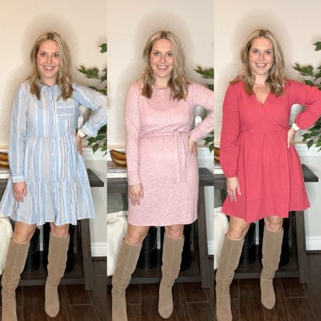 These Walmart dresses are all under $20 and are so cute for early spring! I’m wearing a size small in all 3 at 6 weeks postpartum!!  

Winter outfits, work outfits, vacation outfit, work wear, Walmart style, postpartum style  

#LTKSeasonal #LTKstyletip #LTKworkwear