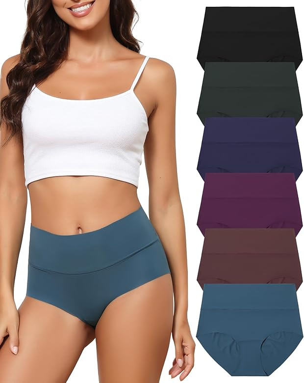 LEVAO Women's High Waist Seamless Underwear Full Coverage Brief No Show Panties Sexy Comfortable ... | Amazon (US)