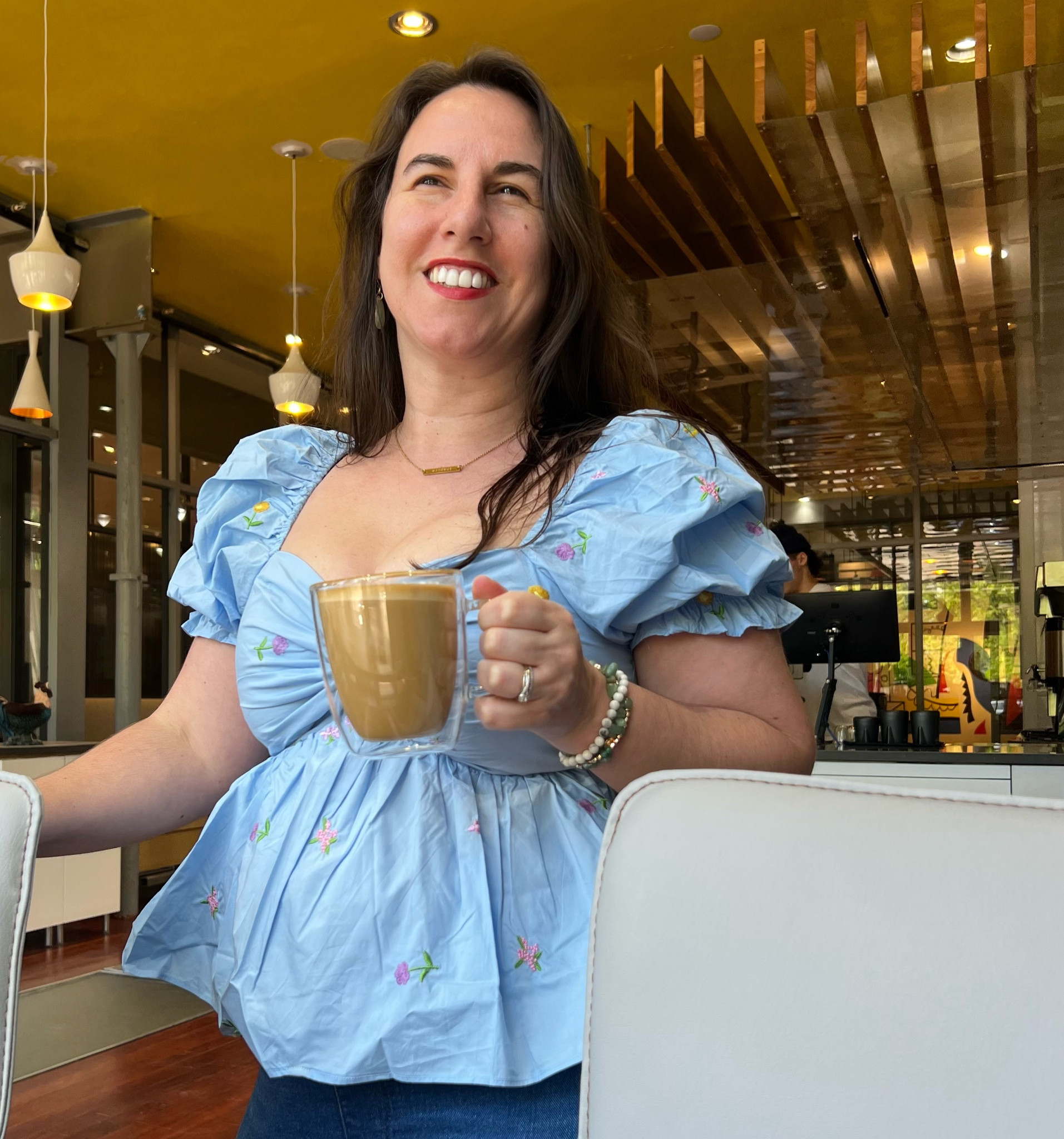 Latte and work. Super fun too for the spring. Jeans on bottom for the casual but cute look  

#LTKSeasonal #LTKFind #LTKstyletip