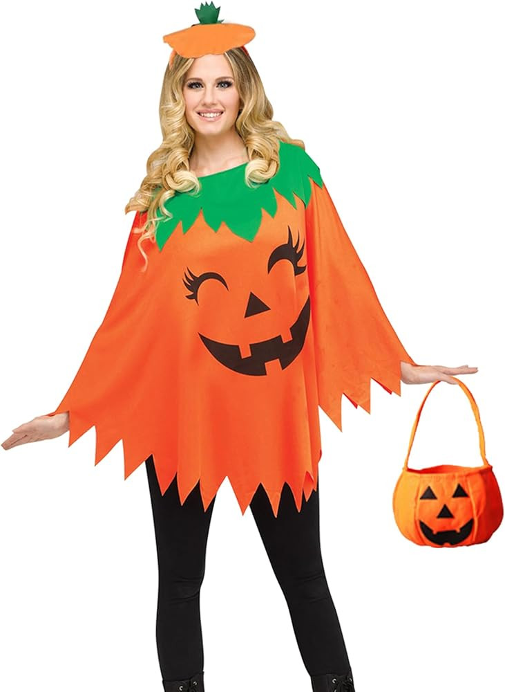 Halloween Costume Poncho Halloween Party Costume Set Pumpkin Clothing Role Play | Amazon (US)