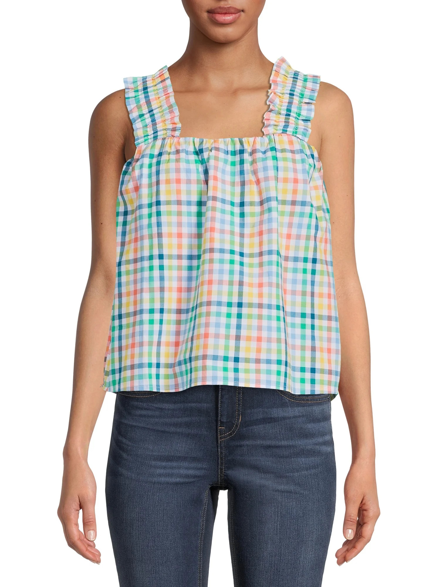 Time and Tru Women's Ruffle Strap Top | Walmart (US)