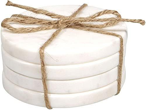 Palais Essentials Farmhouse Decor Marble Coasters for Drinks - Kitchen Table Drink Coaster Set of... | Amazon (US)