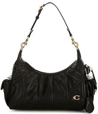 COACH Soft Quilted Leather Pocket Juliet 30 Bag - Black | Dillard's