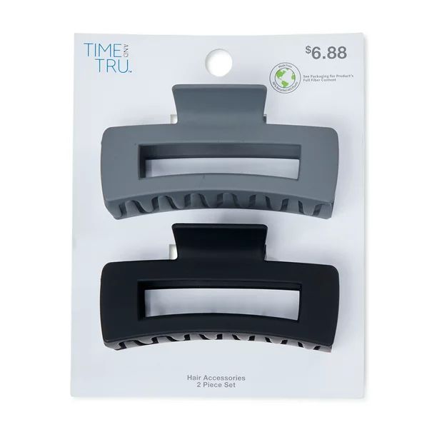 Time and Tru Women's Claw Hair Clips, 2-Pack - Walmart.com | Walmart (US)