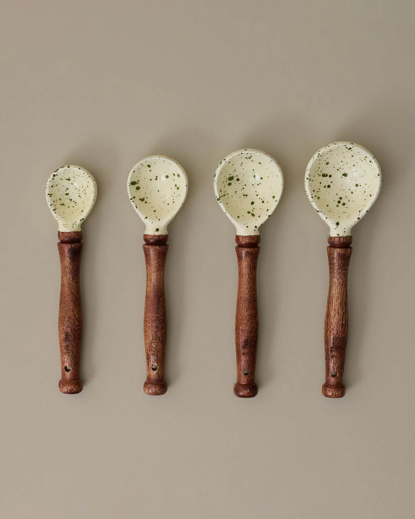The Cottage Collection Green Speckle Measuring Spoons | Magnolia