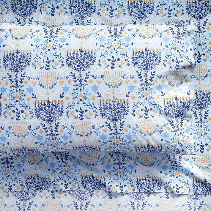 Rifle Paper Co. Hanukkah Organic Sheet Set | Pottery Barn Teen