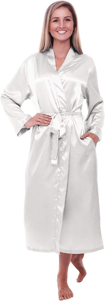 Women's Lightweight Satin Robe, Long Kimono | Amazon (US)