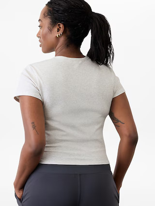 Signature Rib Crop Tee | Athleta