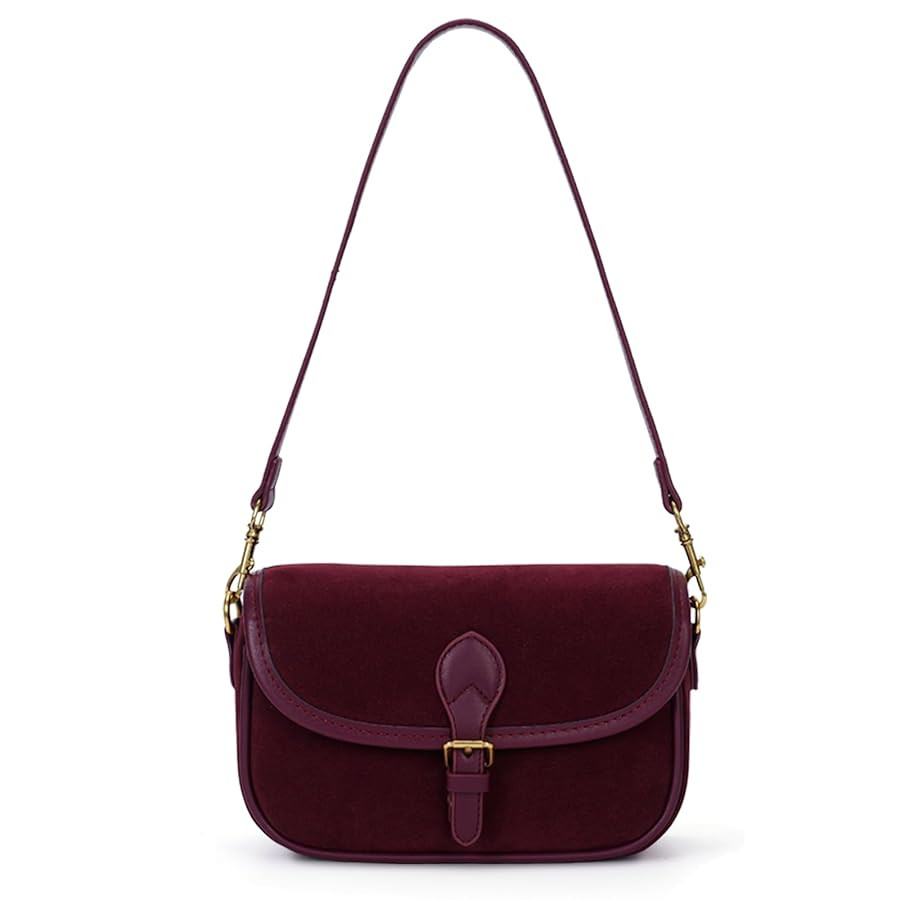 YFGBCX Small Suede Crossbody Handbag - Fall Satchel Purse | Amazon (US)