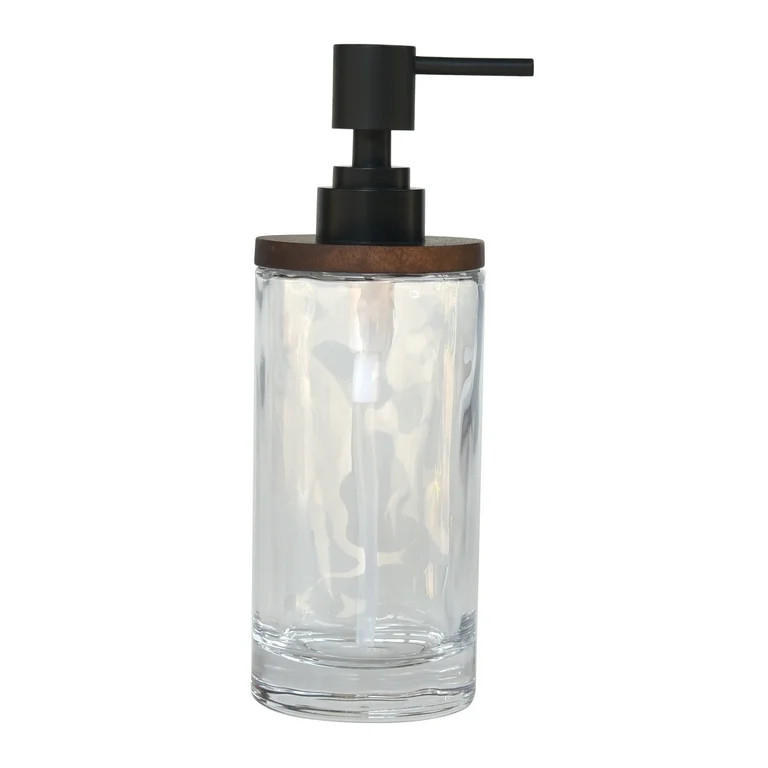 Better Homes & Gardens Acacia Wood Accented Glass Soap Pump | Walmart (US)