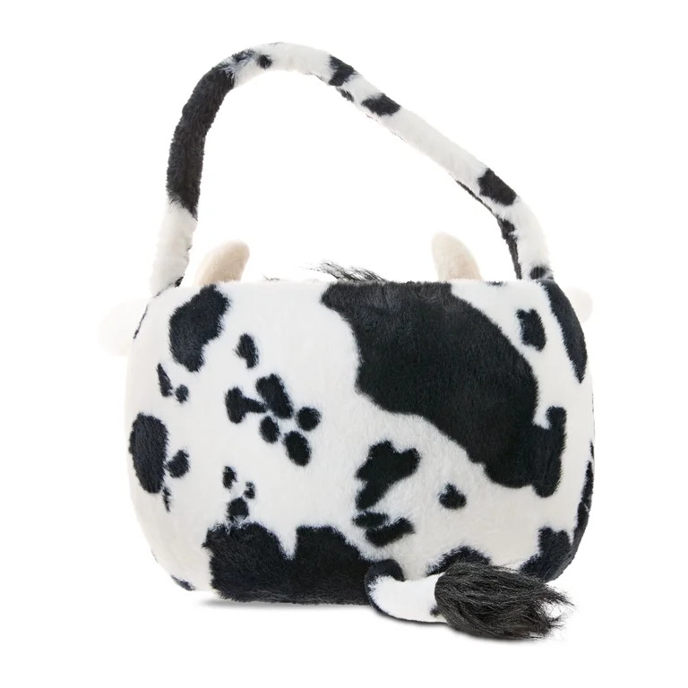 Jumbo Plush Cow Basket, Black and White, 22" x 16", Easter by Way To Celebrate | Walmart (US)