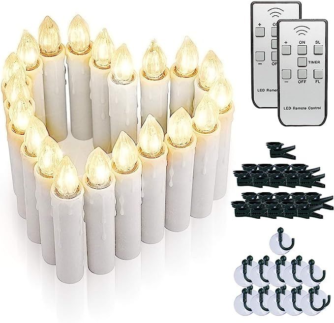 Amagic 20 PCS Flameless LED Window Candles with 2 Remote Controls and Timers, Christmas Tree Cand... | Amazon (US)