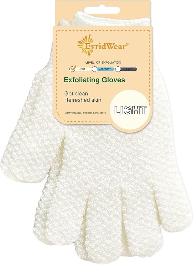 Evridwear Exfoliating Dual Texture Bath Gloves for Shower, Spa, Massage and Body Scrubs, Dead Ski... | Amazon (US)