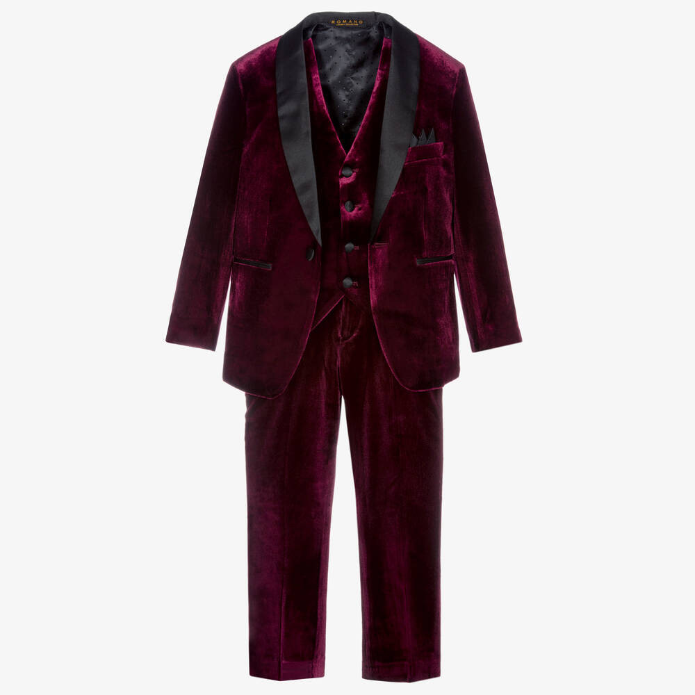 Boys Red Velvet Suit | Childrensalon