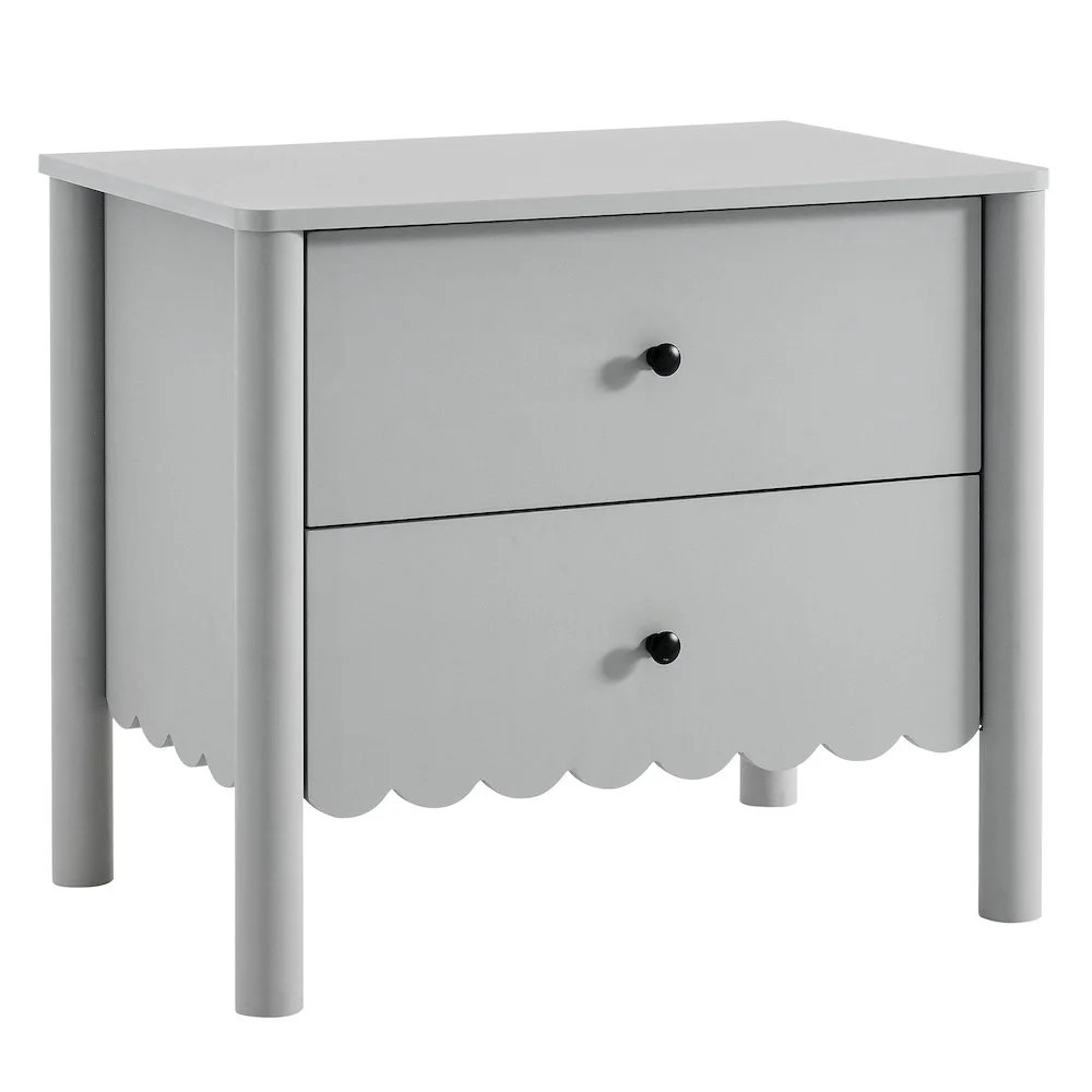 Modway Emmeline Scalloped 2-Drawer Nightstand | Walmart (US)