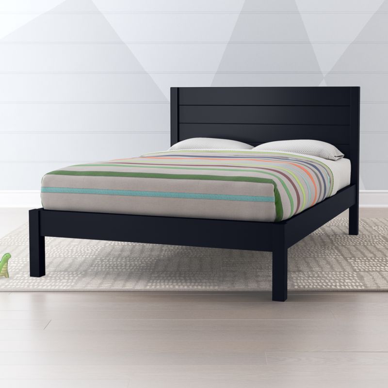 Parke Navy Blue Full Bed + Reviews | Crate and Barrel | Crate & Barrel