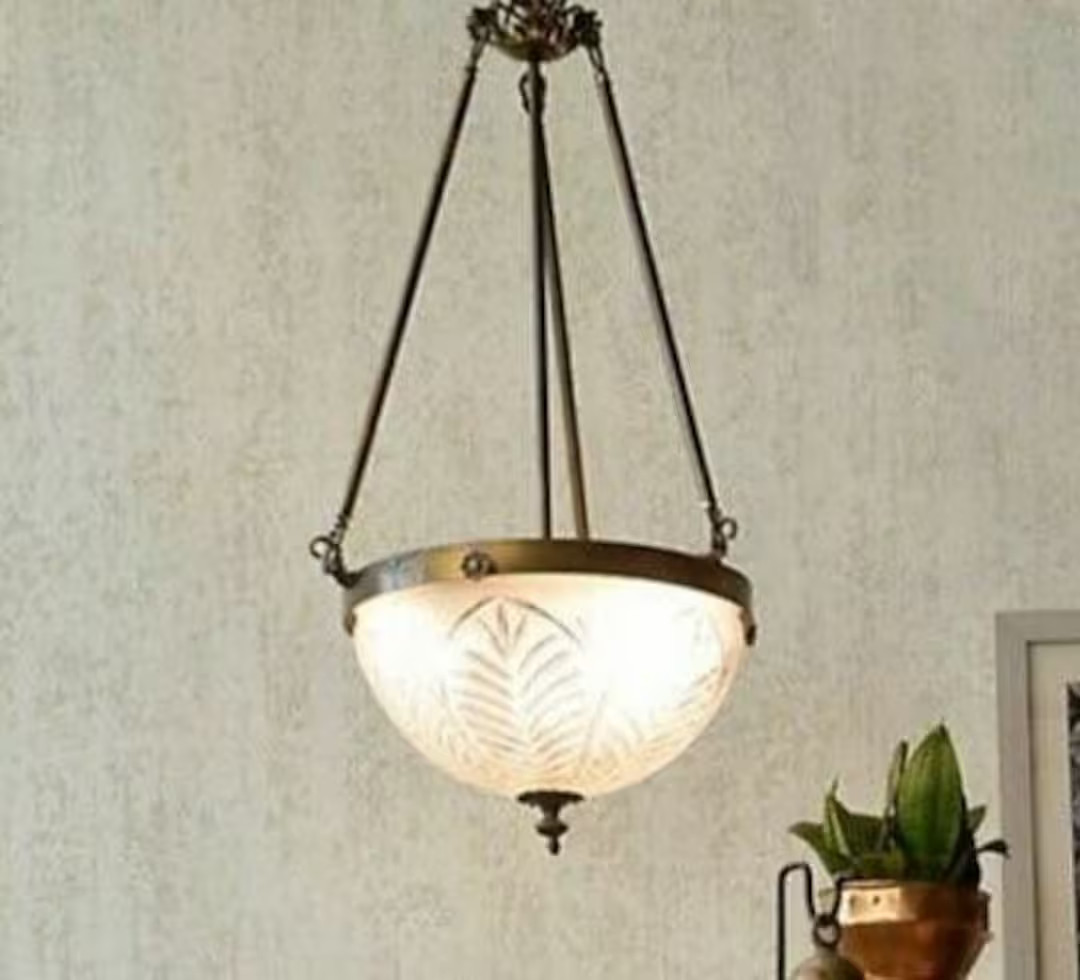 Antique Vintage Art Deco Brass & Cut Glass Ceilings Fixture - Etsy | Etsy (US)