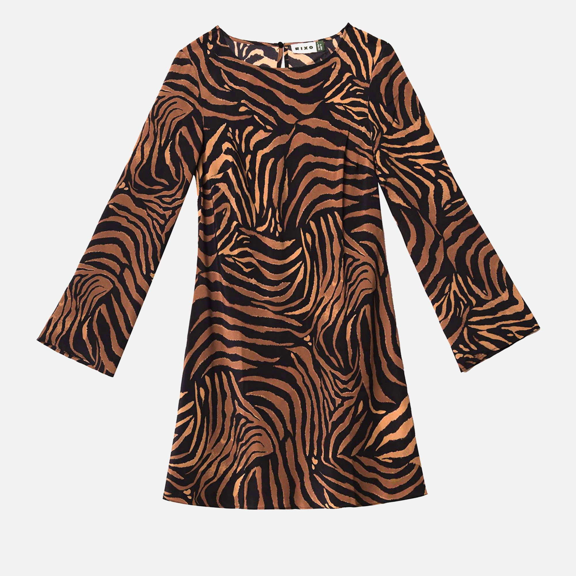 RIXO Animal-Print Ridley Silk Dress - UK 8 | Coggles | Coggles (Global)