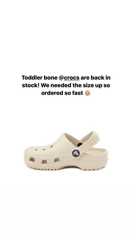 Baby toddler bone crocs! Always sells out. Our favorite toddler shoe 

Toddler shoe; toddler crocs, kids crocs 

#LTKfamily #LTKbaby #LTKkids