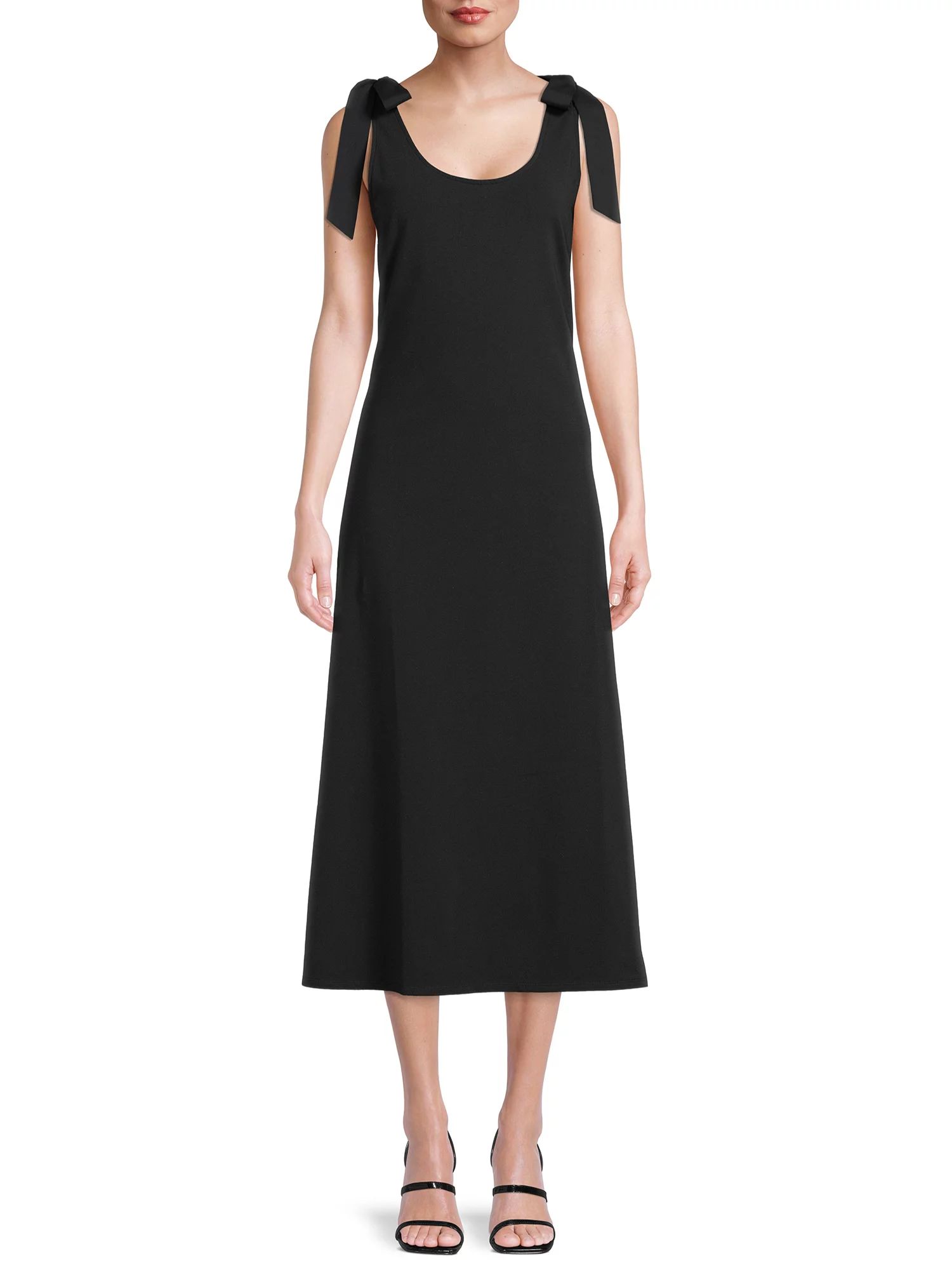 The Get Women's Tie Shoulder Knit Midi Dress - Walmart.com | Walmart (US)