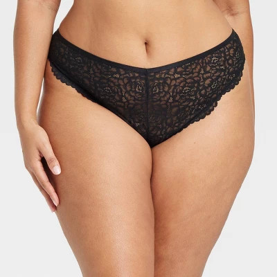 Women's Fashion Lace Cheeky Underwear - Auden™ Black XXL: High Rise, Cotton Gusset, Nylon-Spand... | Target
