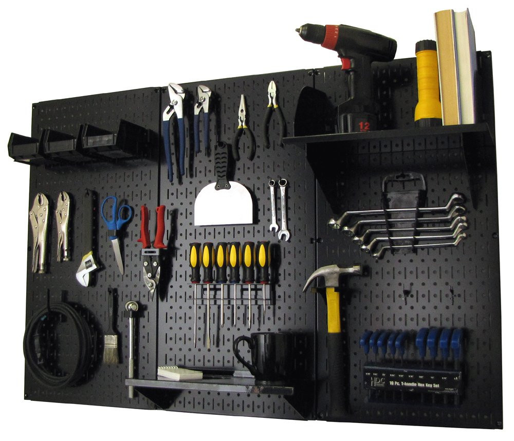 Pegboard Organizer Wall Control 4 ft. Metal Pegboard Standard Tool Storage Kit with Black Toolboa... | Amazon (US)